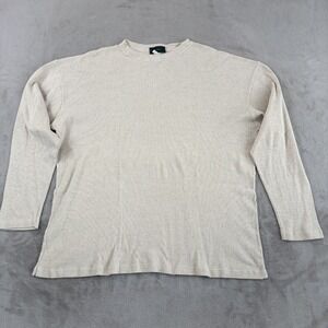 ZANONE Ribbed Linen Blend Sweater n Beige Men 54 Crew Long Sleeve Italy Desinger